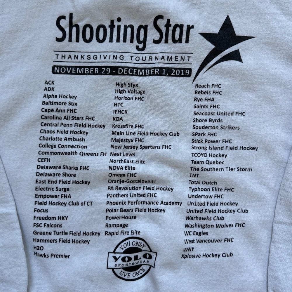 Shooting Star Thanksgiving Tournament Field Hockey Hoodie - Picture 4 of 4